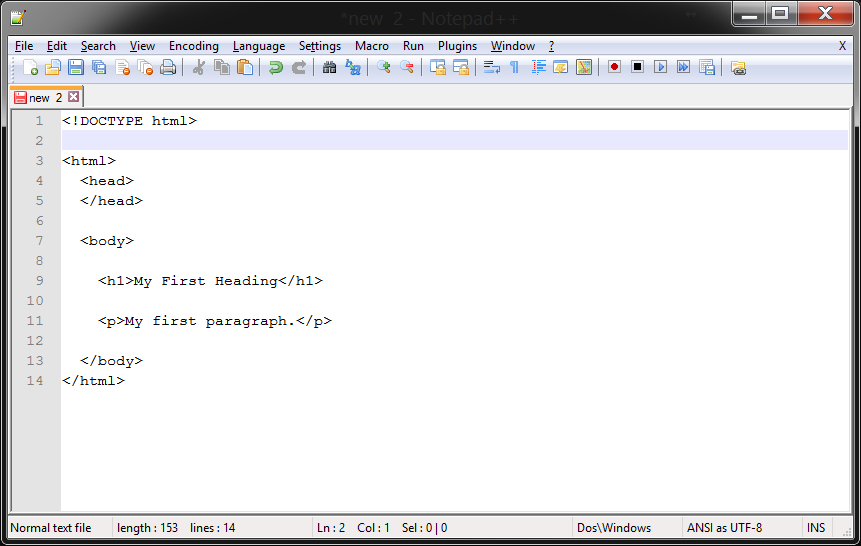 Code in Notepad++